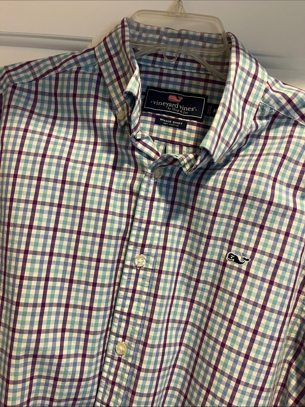 Vineyard Vines Men’s Plaid Button-Down Shirt - Purple, Blue & White